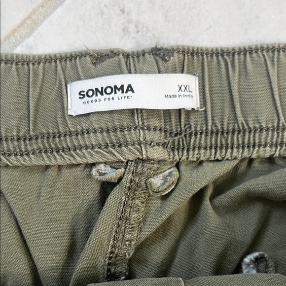 Sonoma Cargo Pants in Olive Ankle Zip Feature Elastic Drawstring Waist - Picture 2 of 7